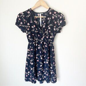 Urban Outfitters Reformed Floral Wrap Mini Dress Navy XS